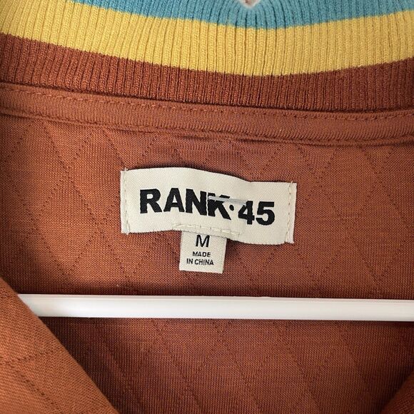 Rank 45 quilted sweatshirt jacket pumpkin rust full zip womens size M 226 - Picture 2 of 7